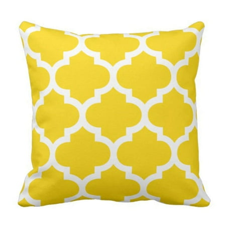 ARTJIA Colorful Garden Sun Yellow Moroccan Patio Pillowcase Cover 18x18 inch