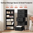 thumbnail image 2 of GUNAITO Tall Dresser for Bedroom with 5 Drawers Chest of Drawers Fabric Storage Bin Dirk Black, 2 of 10