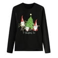 thumbnail image 4 of Long Sleeve Shirt for Women Fashion 2025 Christmas Round Neck Gnomes Santa Graphic Vacation Casual Xmas Tees Tops, 4 of 4