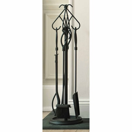 Fireplace Poker Set - Pleasant Hearth Gothic Fireplace Toolset, Black