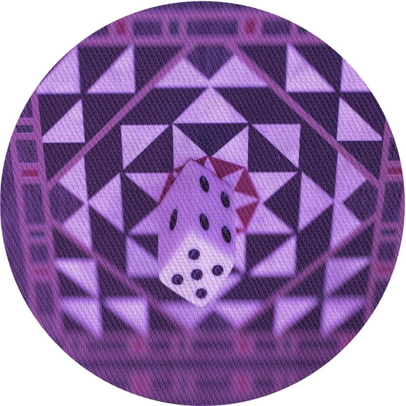 Ahgly Company Indoor Round Patterned Tyrian Purple Area Rugs, 6' Round