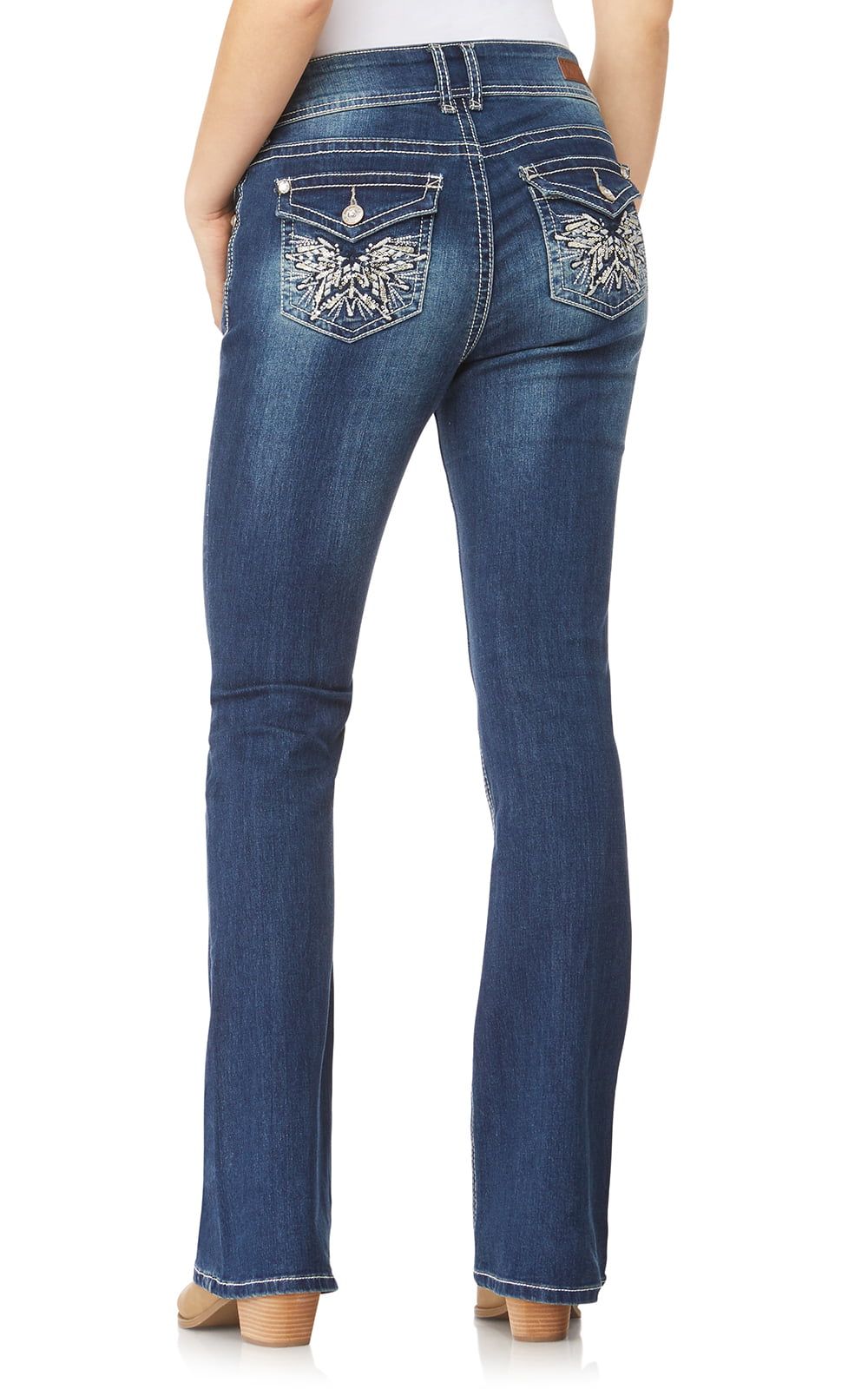 WallFlower Womens Juniors Luscious Curvy Bling Bootcut Jeans - Walmart.com