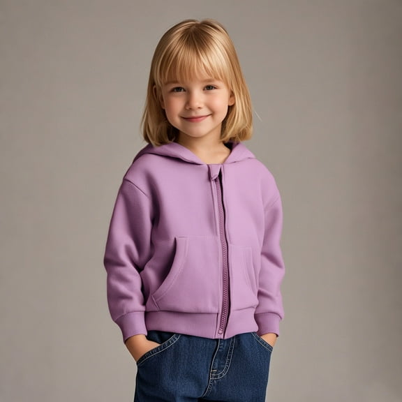 Hoodies Kids Thickened Purple Hooded Long Sleeve Casual Basic Pullover Sweatshirt Hoodie Winter Clothes 9-10 Years Girls Clothes