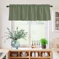 thumbnail image 5 of 3 Piece Kitchen Curtains and Valances Set Green Solid Color Cafe Curtains 36 Inch Length Aesthetics Contemporary Luxury Valance & Tier Curtain for Living Room Bedroom Small Window 54"x18"+27"x36"*2, 5 of 6