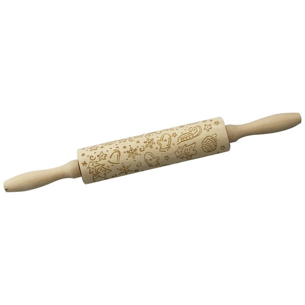 Rodillo de madera con patrones, herramienta para decorar la cocina, rodillo con relieve Estilo D