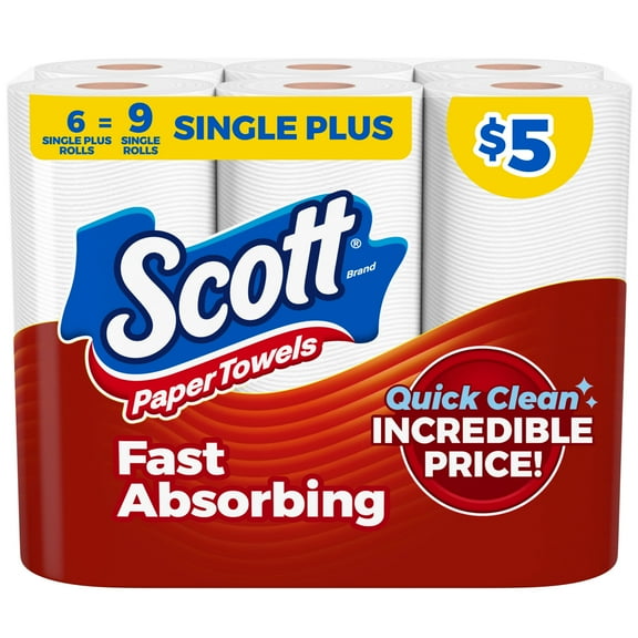 Scott Paper Towels, Choose-A-Sheet, 6 Rolls (62 Sheets Per Roll)