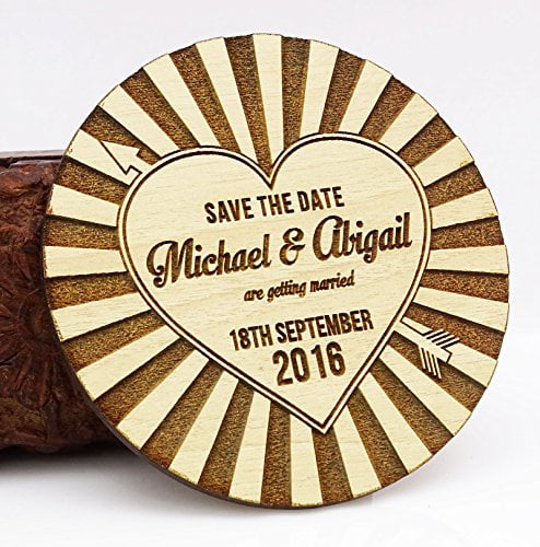 Personalized Rustic Wooden Tree Save the date magnets Wedding favors 10PCS 