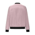 thumbnail image 5 of DDAPJ pyju Women's Bomber Jacket Zip Up Waterproof Windbreaker Outerwear Lightweight Fall Flight Jackets with Pockets Pink L, 5 of 9