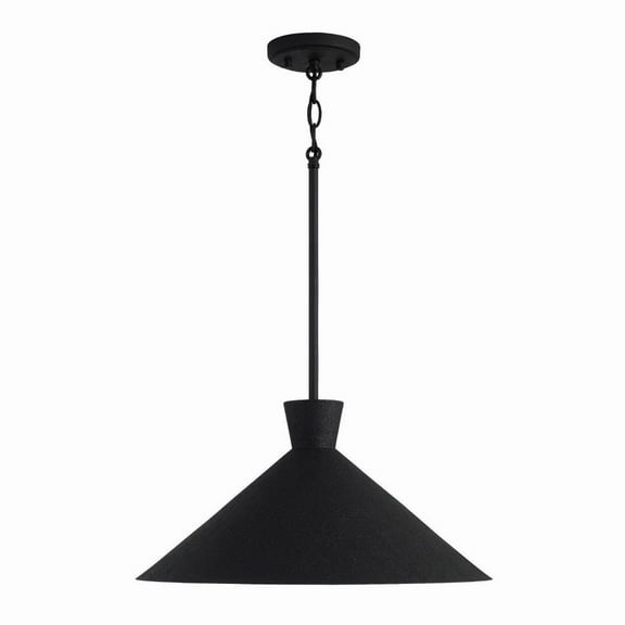 1 Light Pendant In Contemporary Style-9 Inches Tall And 17.75 Inches Wide-Textured Black Finish -Traditional Installation Capital Lighting