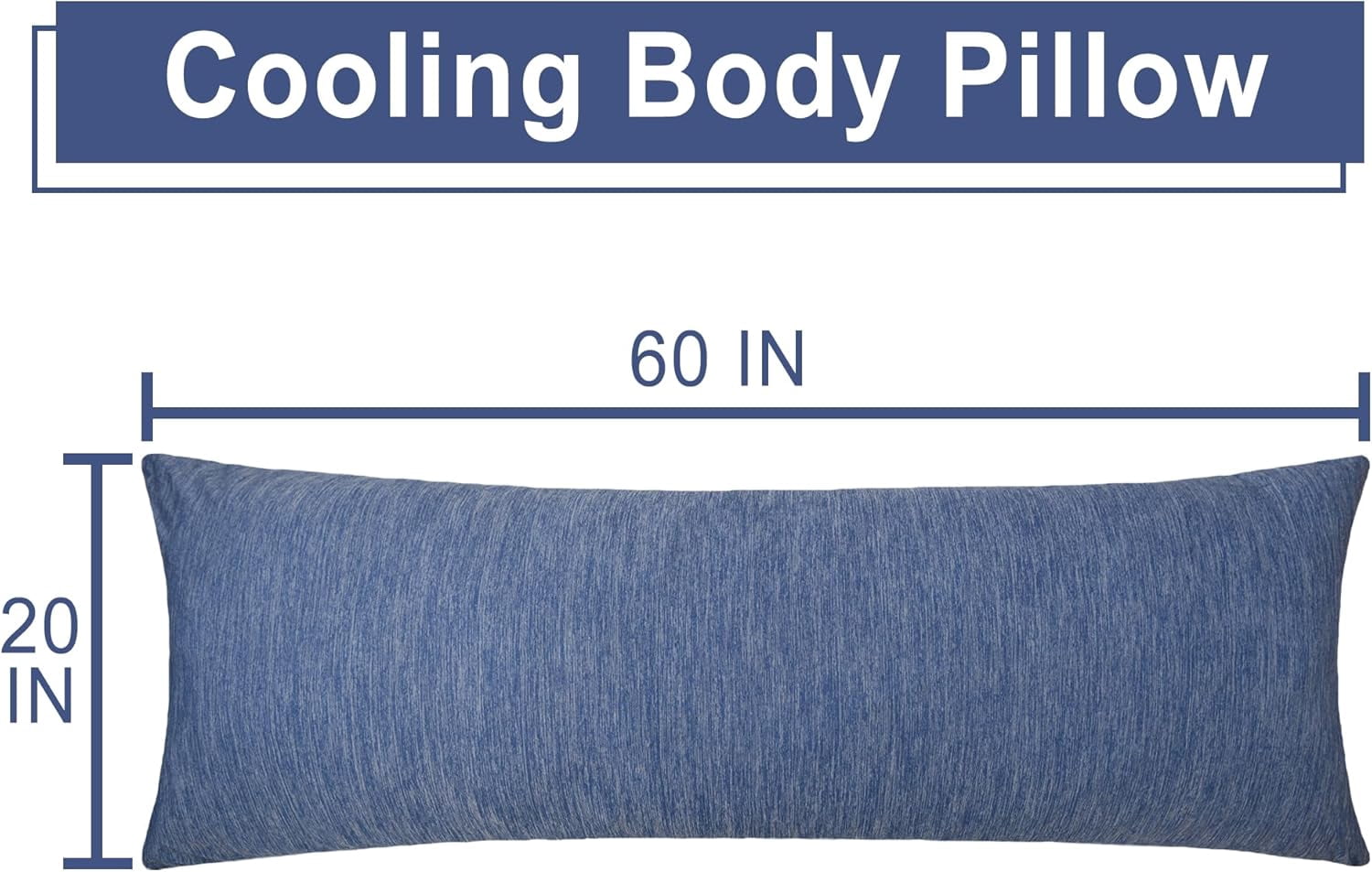 Memory Foam Body Pillow – Cooling Breathable & Supportive Full Length Pillow for Side Sleepers, Pregnancy, Leg & Back Pain Relief, 20x60 Inch Blue