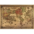 thumbnail image 2 of Colton 18x14 Gold Ornate Wood Framed with Double Matting Museum Art Print Titled - 1852 Coltons Vintage Map of the World Antiqued, 2 of 4