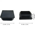 thumbnail image 2 of Triani 4Pcs Plastic Hole Plugs Black -Square Chair Leg Caps & Pipe Plugs 2"x2" Square Black Metal Tubing End Caps for Square Tube and Furniture Legs(Black), 2 of 7