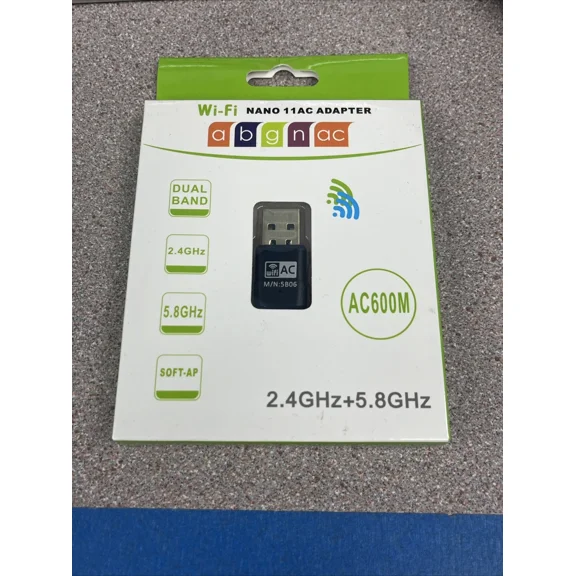 New Inamax Wifi Nano 11Ac Adapter- Ac 600 Dual Band - 2.4Ghz 5.8Ghz