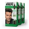 Just For Men Shampoo-in Hair Dye for Men, H-55 Real Black, 3 Pack