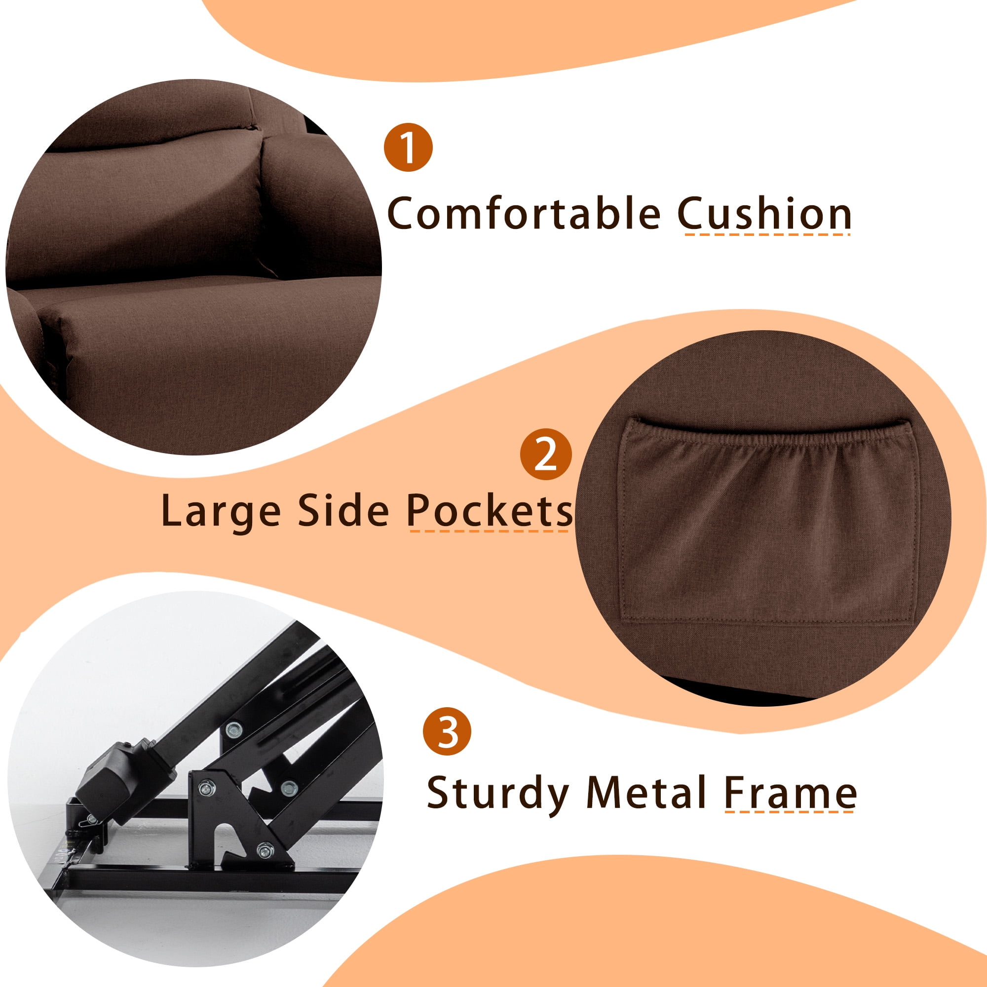 Korser Small Power Lift Recliner Chair for Elderly with Memory Function Linen for Living Room,Brown