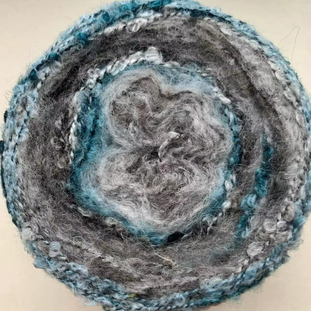 Nvzi Hilo de lana acrílica de felpa suave para hacer cabello de muñecas, tejer a crochet, fieltro de lana cardado, lana de oveja, mecha, fibra (50 g, A43)