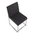 thumbnail image 3 of LumiSource Brushed Stainless Steel, Charcoal Fabric High Back Fuji Dining Chair - Set of 2, 3 of 8