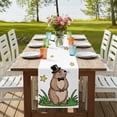 thumbnail image 4 of Table Runners 36 Inches Long Dress Scarves, Groundhog Day Farmhouse Kitchen/Dining Table Runner, Short Coffee Tablerunners, Spring Botanical Star Yellow 13x36 Inch, 4 of 9