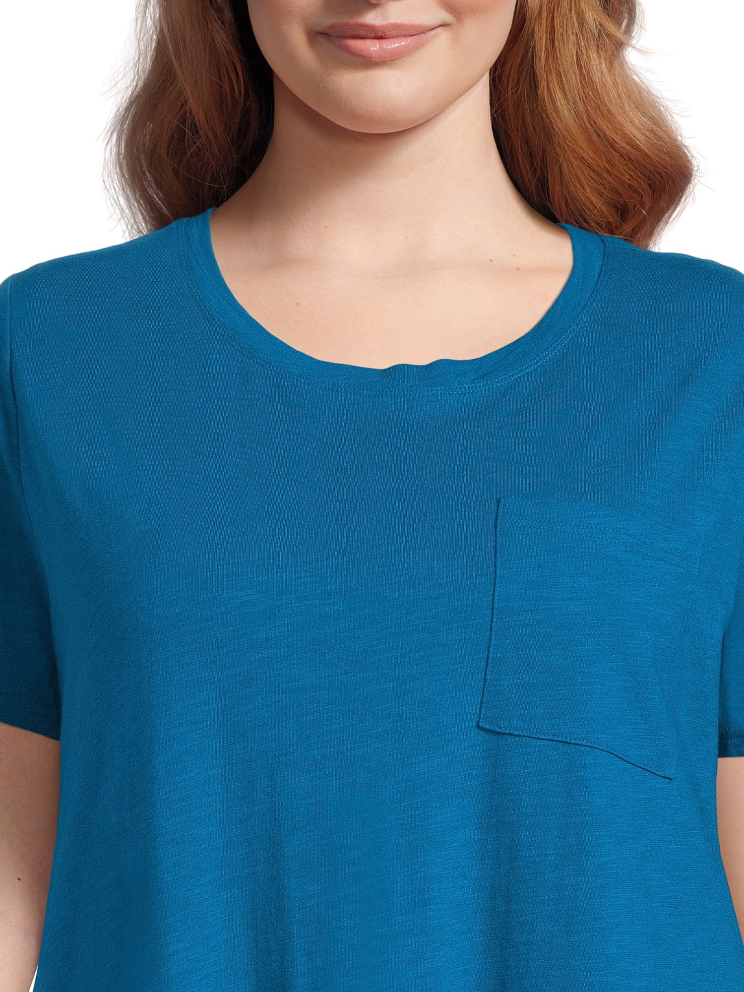 Terra & Sky Women's Plus Size One Pocket T-Shirt Dress, 0X-5X