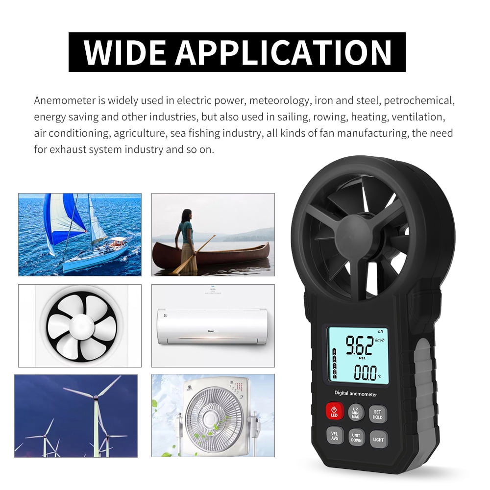 KKmoon Anemometer,Weather Data Outdoors CFM Meter Wind Handheld Portable Wind Meter CFM Meter Wind LCD Weather Meter Wind LCD Speed LCD CFM Portable Anemometer LCD CFM Wind Wind Meter Wind Meter de
