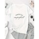 thumbnail image 2 of Chic Letter Print Women's T-Shirt - Casual Crew Neck, Short Sleeve, Stretchy Polyester Blend, Machine Washable - Perfect for Summer & Casual Attire, 2 of 6