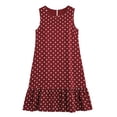 thumbnail image 4 of Makaor Ruffle Dress Women A Line Mini Dresses Plus Size Sleeveless Dress Polka Dot Crew Neck Casual Dress Red S, 4 of 6