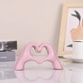 thumbnail image 6 of CATPAN Pink Room Decor Accessories, Heart Shaped Hand Statues and Sculptures, Pink Shelf Decorative Figurines for Home Living Room Office Entrance Table top Boho Wedding Decor., 6 of 14