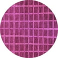 thumbnail image 1 of Ahgly Company Indoor Round Checkered Purple Modern Area Rugs, 4' Round, 1 of 4