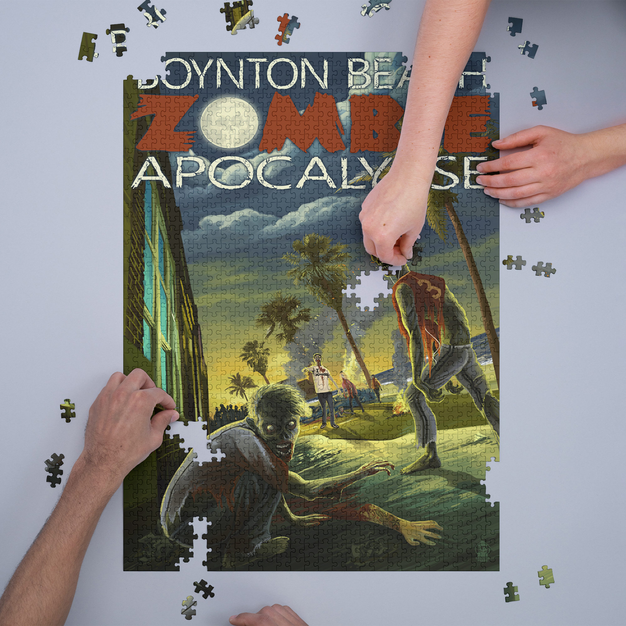 Boynton Beach, Florida, Zombie Apocalypse (1000 Piece Puzzle, Size 19x27, Challenging Jigsaw Puzzle for Adults and Family, Made in USA) - image 3 of 4