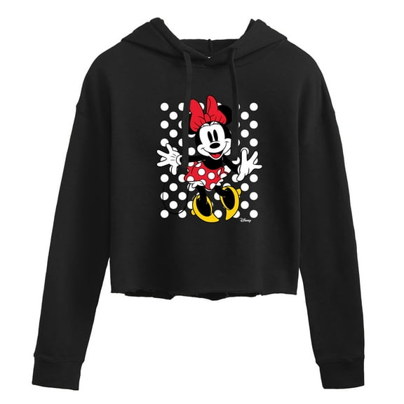Disney - Mickey & Friends - Minnie Mouse - Polka Dots Everywhere - Juniors Cropped Pullover Hoodie
