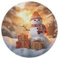 thumbnail image 3 of Christmas Trees, Snowmen Floral Medallion Round Rug - Small Round Area Rug, Soft Non-Slip Machine Washable Bedroom Mat Indoor Accent Entry Carpet for Office Desk Dorm Hallway, 3 of 7