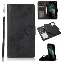 Allytech Case for iPhone 13 Pro 2021, 2-in-1 Magnetic Detachable Wallet Folio Vegan PU Leather Protective Card/Cash Slot Folding Stand Cover with Hand Rope for iPhone 13 Pro 5G 6.1" 2021, Black