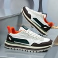 thumbnail image 6 of Men'S Low-Top Sneakers - Lace-Up Closure,Brown/Teal/Orange Accents - All-Day Comfort for Everyday, Cushioned EVA Insole & Non-Slip Rubber Outsole -  Office, Semi-Formal - Autumn/Winter Shoes - Easy, 6 of 8