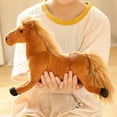 thumbnail image 3 of BESTSKY Horse Toys,32*26cm Cute Pony Toy Horse Stuffed Animal,Gentle Fabric Feel Playful Adjustable Legs Horse,Brown, 3 of 7