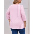 thumbnail image 2 of Weardear Plus Size Tops for Women 3/4 Sleeve Henley Button Down Neck Tunic Top Dressy Casual Blouses, 2 of 5