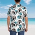 thumbnail image 6 of Balery Watercolor Sunflower Print Men's Hawaiian Shirts Short Sleeve Beach Shirt Relaxed Fit Vacation Button Down Shirts-, 6 of 8