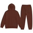 thumbnail image 5 of RUTAYY Boys 2 Piece Hooded Tracksuit Letter Print Long Sleeve Pullover Hoodie Jogger Pants Casual Daily Wear, Brown, 5 of 5