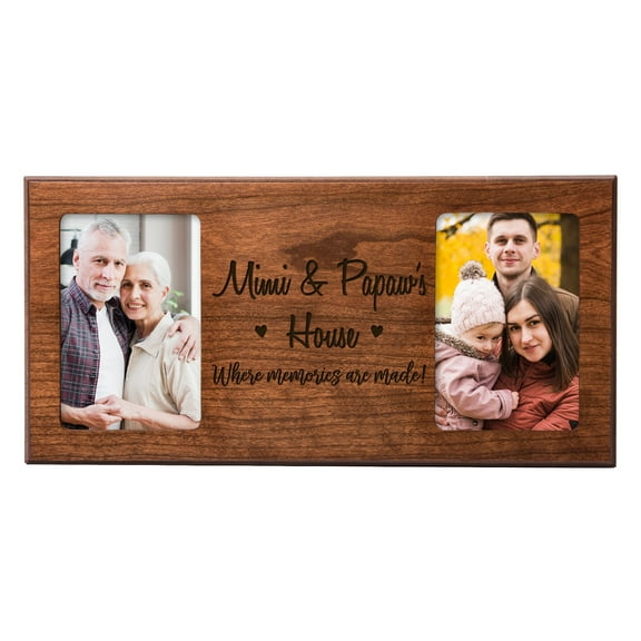 Grandparent Cherry Double 4”x6” Photo Frame - Memories