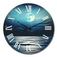 thumbnail image 2 of Designart "Super Moon Rising Over the Sea III" Beach & Ocean Oversized Wall Clock, 2 of 5