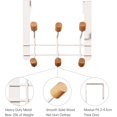 thumbnail image 3 of Gancho de puerta de metal resistente BRILLAR con 6 ganchos de madera organizador de batas sombreros toallas blancas, 3 of 4