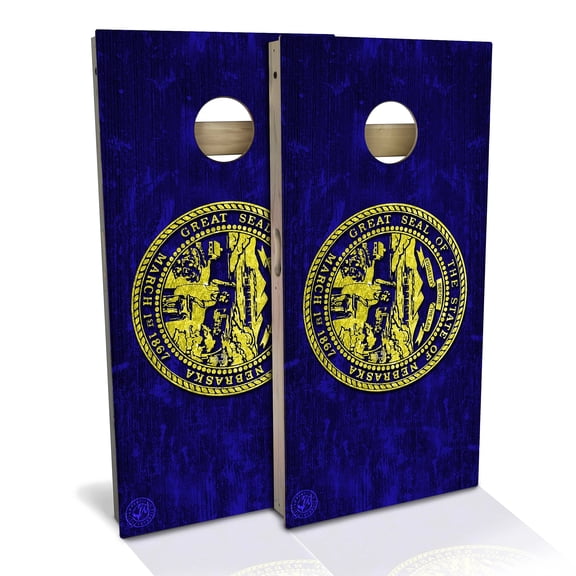 Skip's Garage | Nebraska Flag Cornhole Board Set | Includes Boards & Bags | Choose Your Size & Accessories