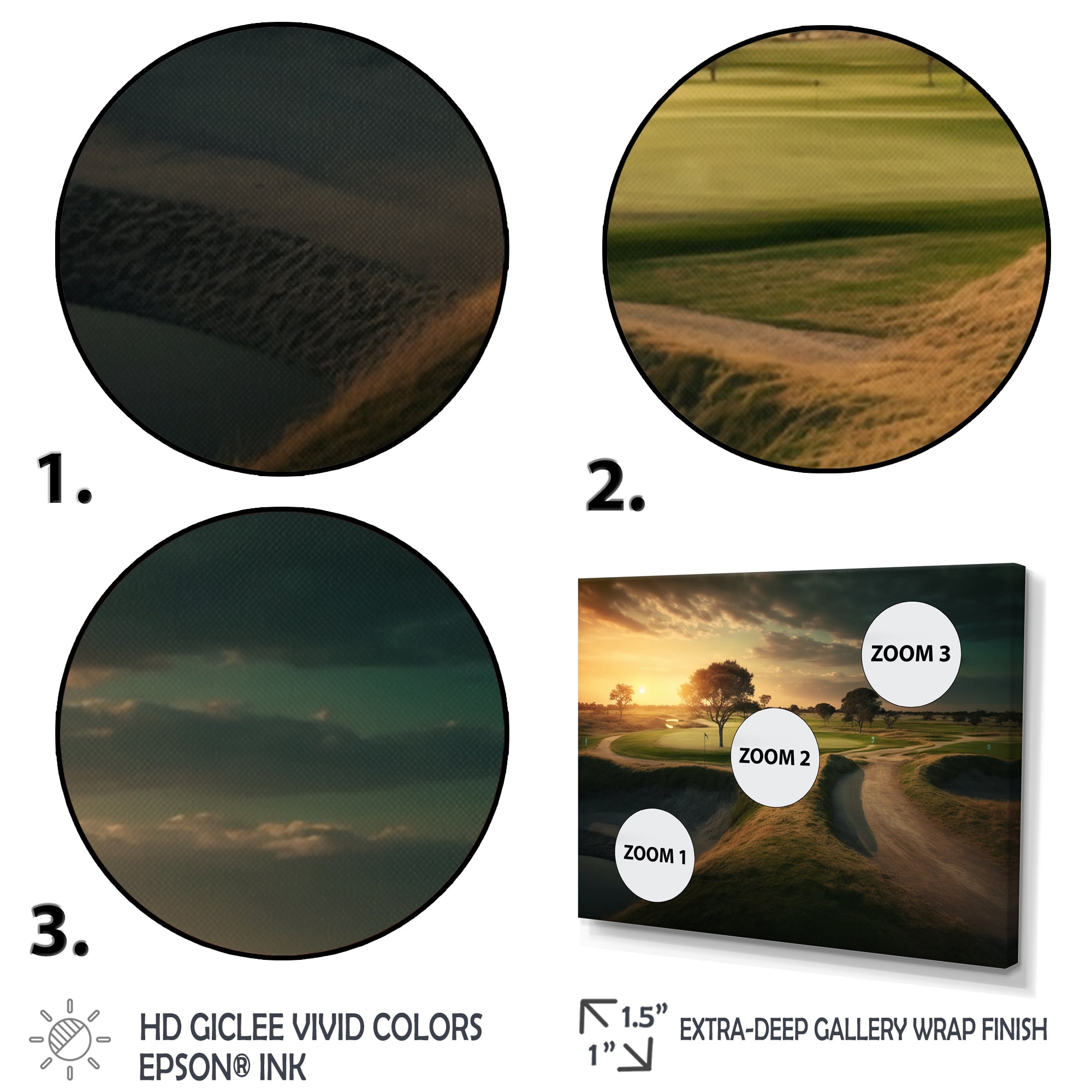 Designart Golf Course At Sunset II Canvas Wall Art