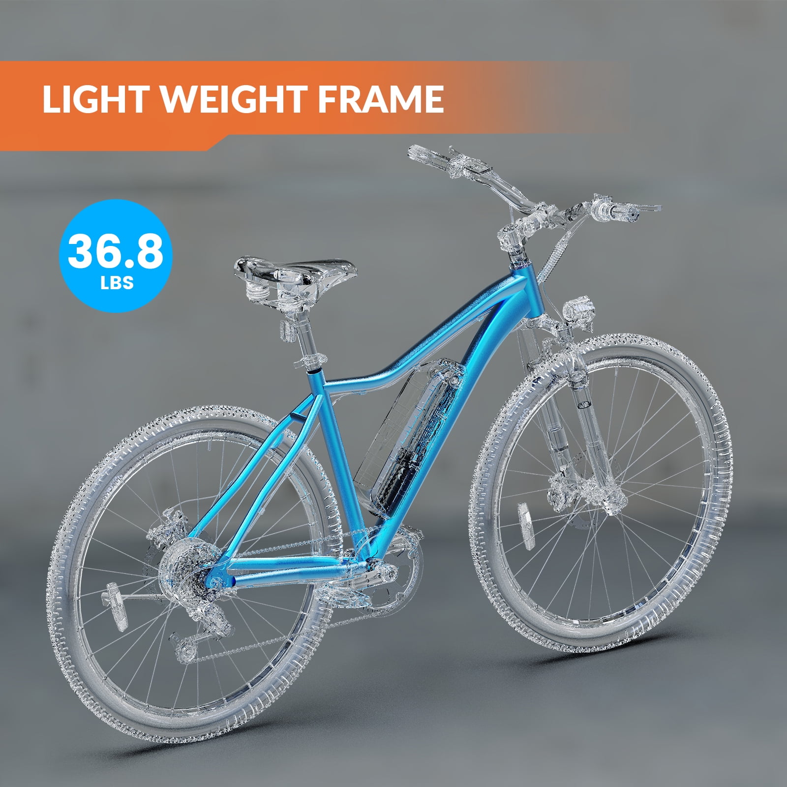 5TH WHEEL WPB17 Electric Bike for Adults, 500W Motor, 48V 10.4Ah Removable Battery with 7-Speed, 27.5" Tires, Commuting Mountain Ebike with LCD Display and Adjustable Stem, UL2849, Blue