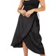 thumbnail image 1 of Gibobby faldas para mujer alta para mujer, falda envolvente de satén Jacquard de piedra, falda Sexy con cordones para otoño e invierno(Negro, M), 1 of 5