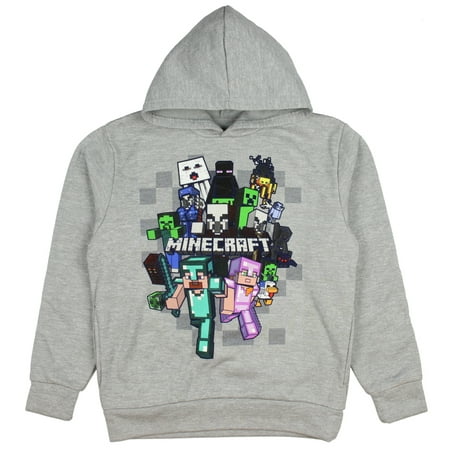 Minecraft Boys' Hoodie Diamond Steve And Enchanted Alex Vs The Horde Pullover Sweatshirt