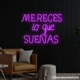 thumbnail image 3 of Glowneon Mereces Lo Que Suenas Neon Sign, You Deserve What You Dream Led Sign, Motivational Quotes, 3 of 5