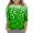Green a1, variant on Spazoro Kids Child Girls Casual T-Shirts Tee, Summer Fashion Mardi Gras Print Crew Neck 3/4 Sleeve Loose Tops Trousers for Girls Green Size 3 T