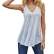 thumbnail image 5 of Camiseta sin mangas Mujer Verano Cuello en V Chaleco sexy Casual Top suelto, Blanco, S Vogacara AP001329-11, 5 of 5