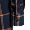 thumbnail image 6 of VBTAPA Mens Cotton Casual Button Down Shirt Jacket Lightweight Plaid Shacket Open Front Long Sleeve Cardigan Tops with Pocket Lightning Deals of The Day Navy XL, 6 of 8
