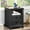 Black, variant on LELELINKY 18" Farmhouse Nightstand with Charging Station, 2-Drawer Wood End Table with Open Shelf for Bedroom, Brown